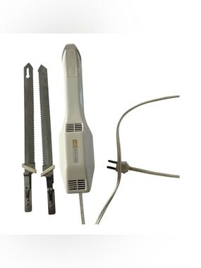 Vintage Electrix Gourmet 4 Electric Carving Knife White Dual Blades USA Works